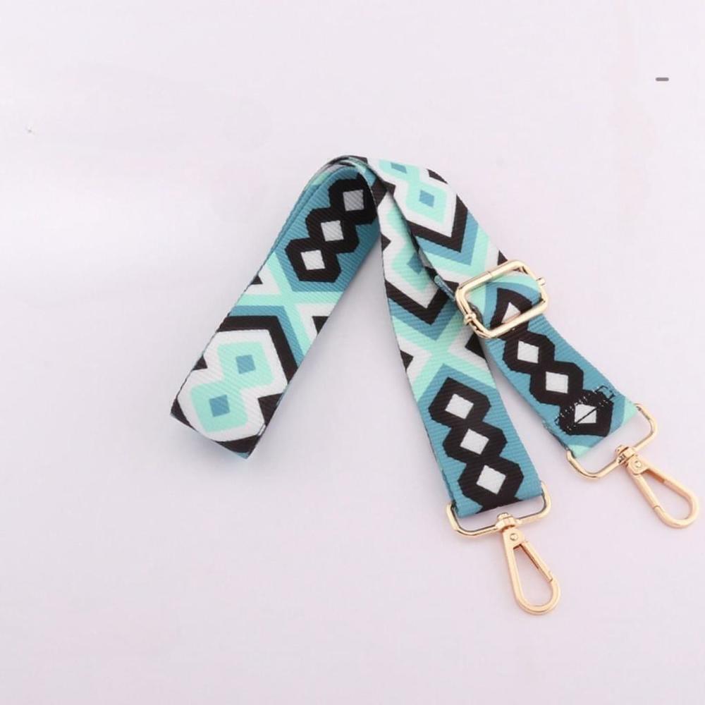 Geometric Pattern Adjustable Shoulder Strap In Mint Green
